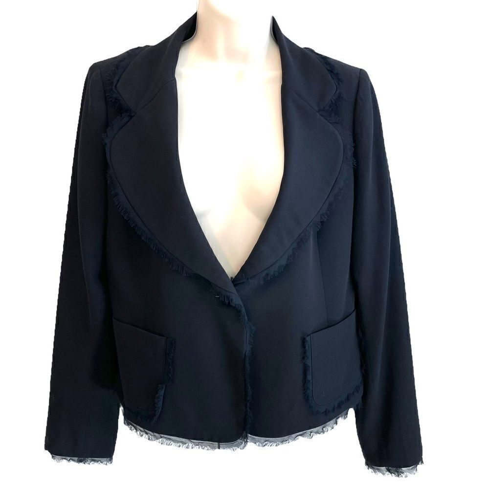 Holt Renfrew 100% Wool Black Blazer